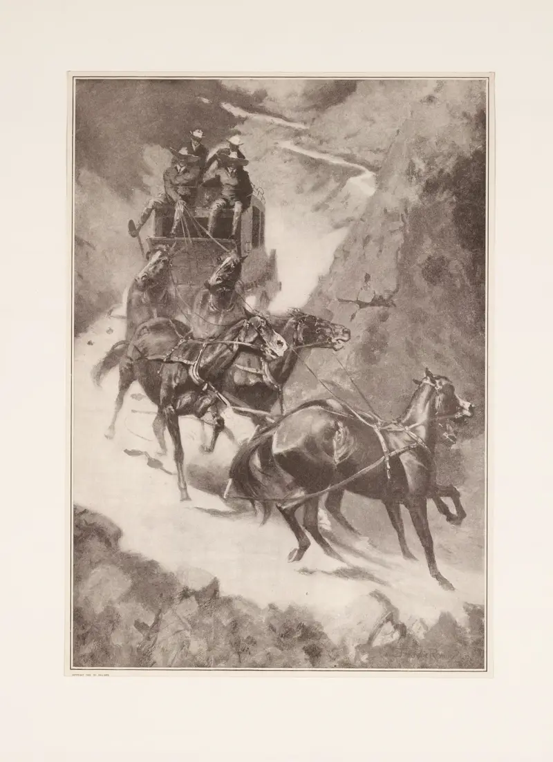 Amateur Rocky Mountain stage driving av Frederic Remington