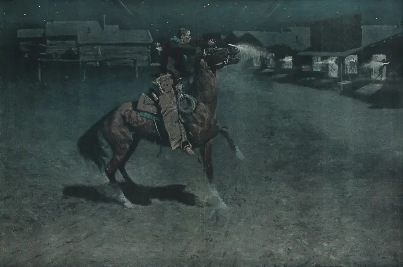 An argument with the town marshall av Frederic Remington