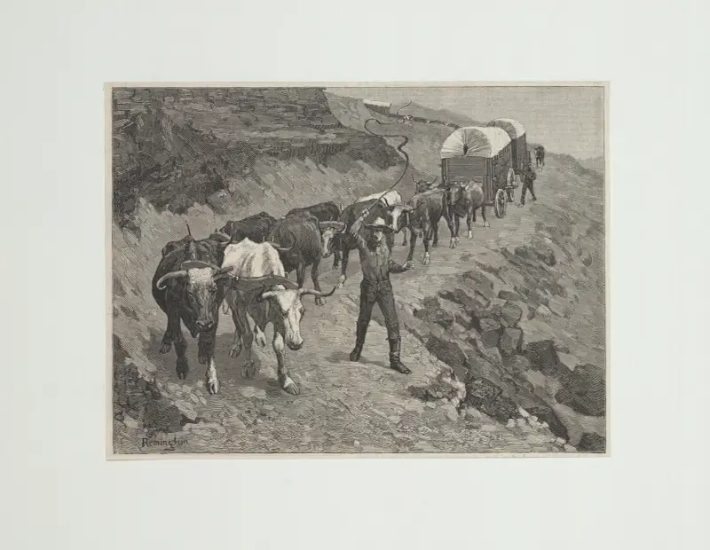 En oxskjuts i bergen av Frederic Remington