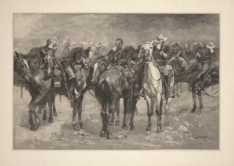 Kavalleri i en sandstorm i Arizona av Frederic Remington