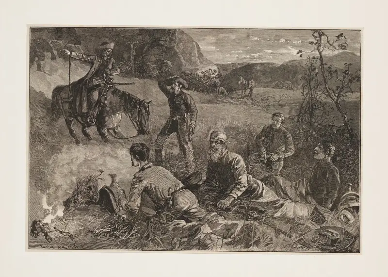 Cow-boys of Arizona–roused by a scout av Frederic Remington