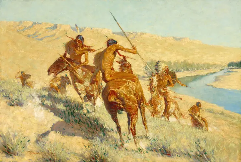 Episode of the Buffalo Gun av Frederic Remington