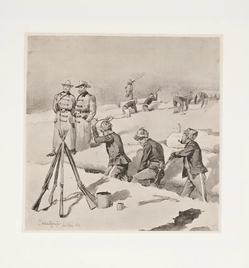 I skyttegravarna vid Pine Ridge av Frederic Remington