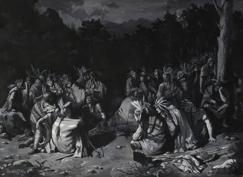 Indian Gathering av Frederic Remington
