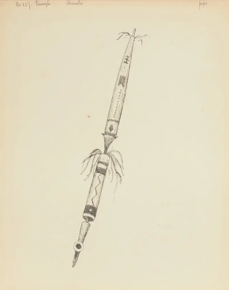Pipa, illustration ur Hiawathas sång av Frederic Remington