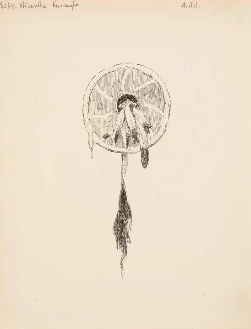Sköld, illustration till Sången om Hiawatha av Frederic Remington