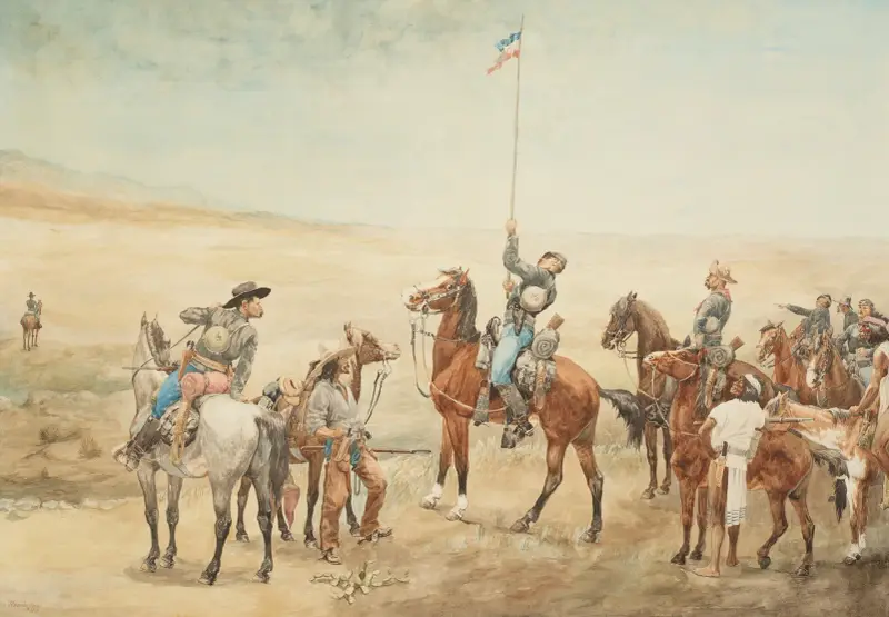 Signaling the Main Command av Frederic Remington