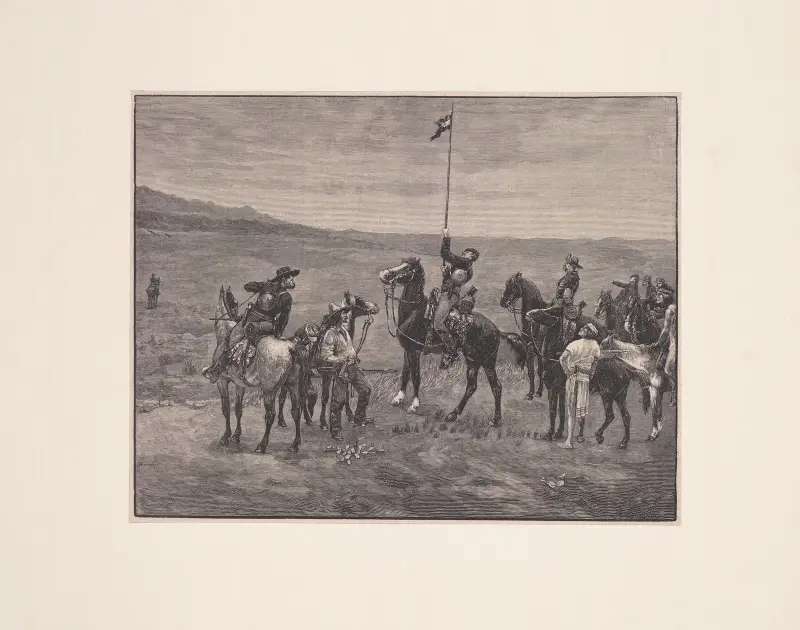 Signaling the main command av Frederic Remington