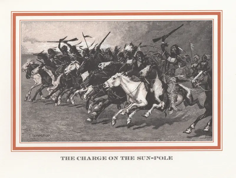 The charging on the sun-pole av Frederic Remington