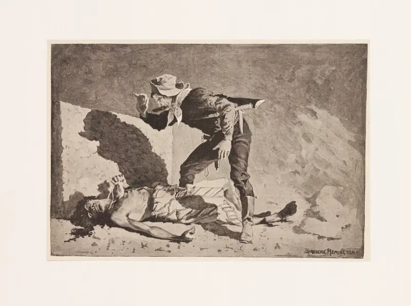 The dying Cacique av Frederic Remington