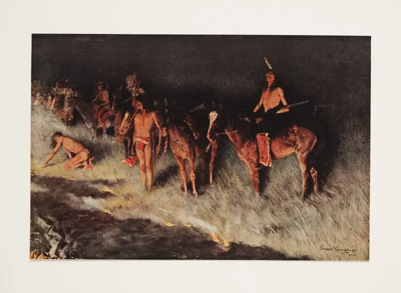 Gräsbranden av Frederic Remington