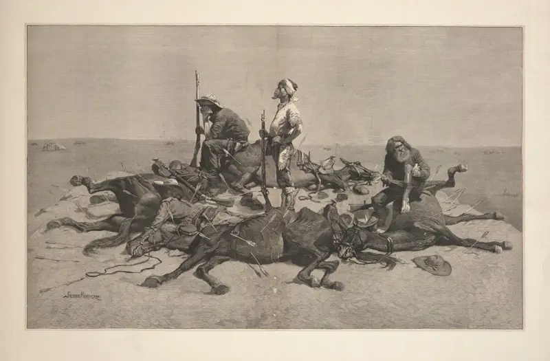 Den sista vilan i striden av Frederic Remington
