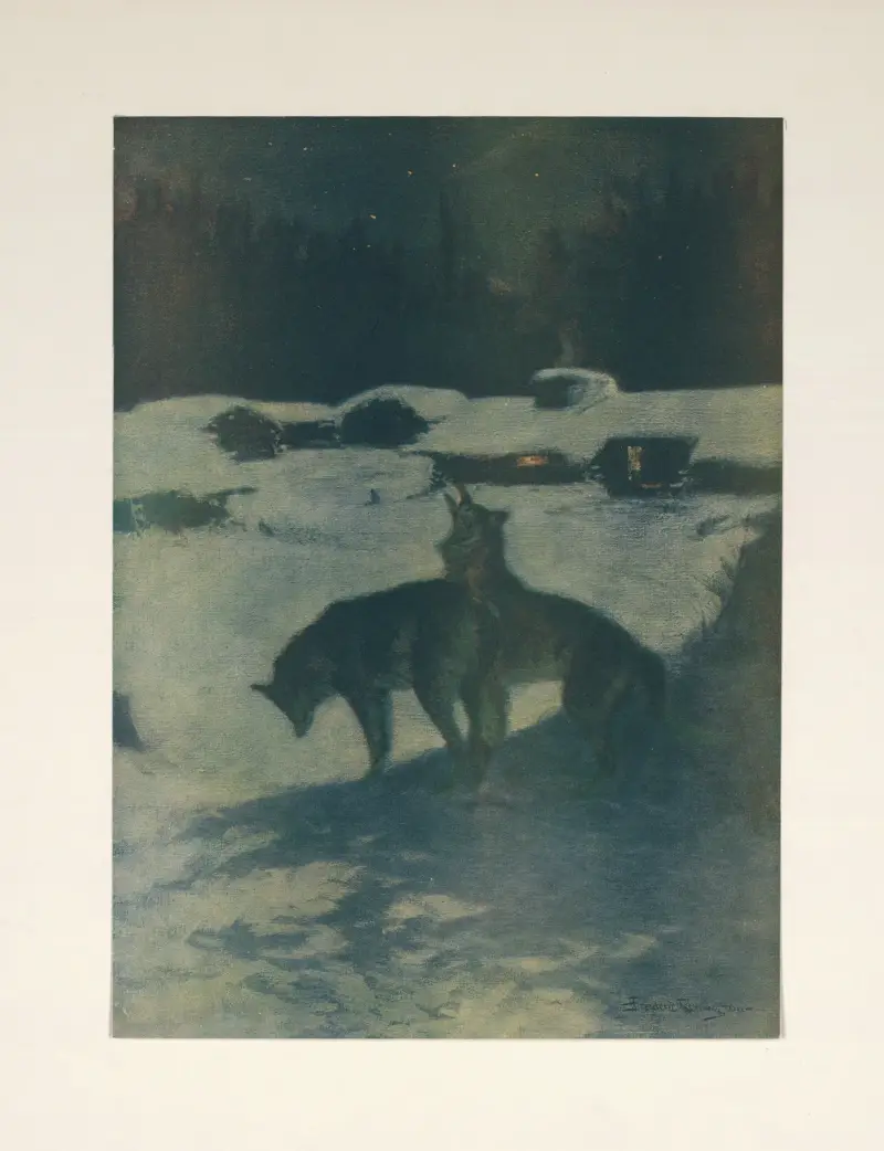 Virkeslägret om natten av Frederic Remington