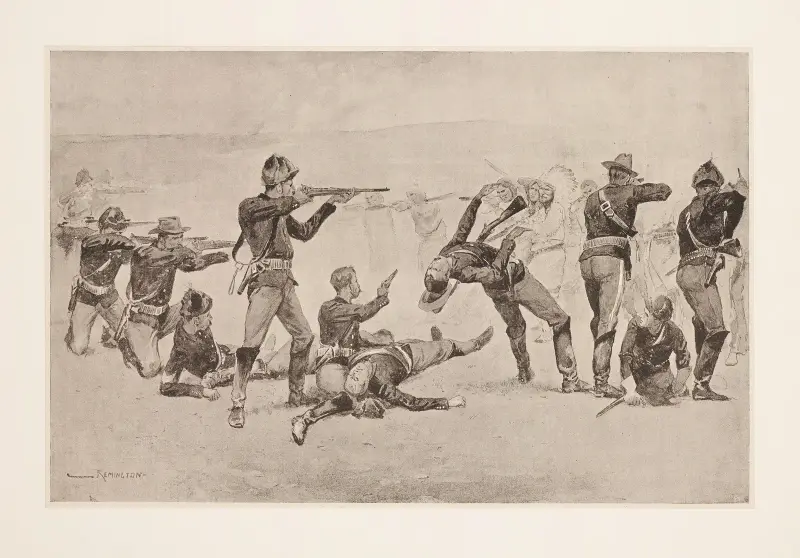 Stridernas början vid Wounded Knee av Frederic Remington