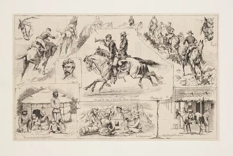 Training United States troops in Indian warfare av Frederic Remington