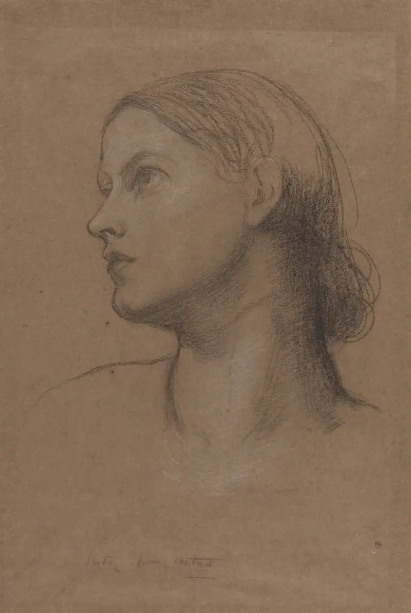 Head of a Young Woman av George Frederic Watts