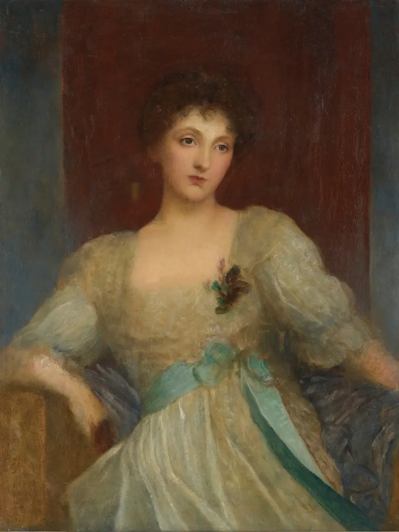 Portrait Of Norah Bourke av George Frederic Watts