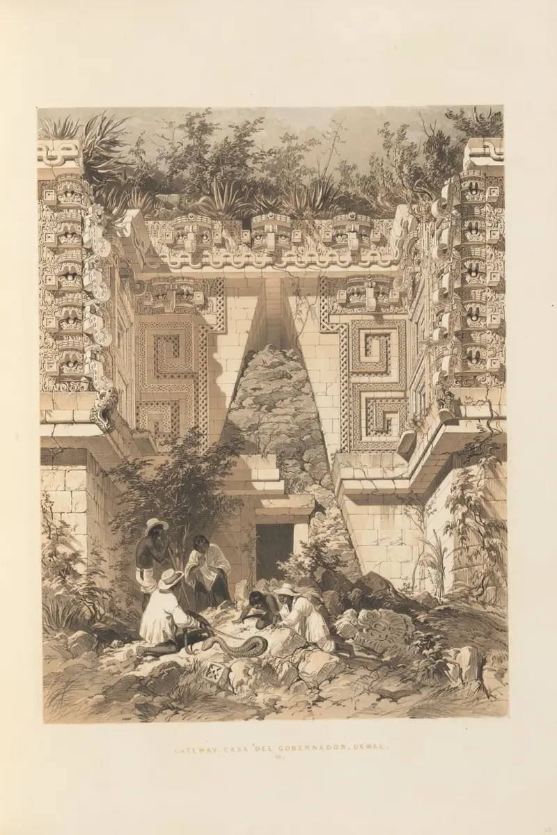Gateway, Casa del Gobernador, Uxmal av Frederick Catherwood