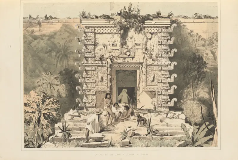 Gateway of the Great Teocallis at Uxmal av Frederick Catherwood