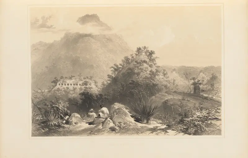 General view of Palenque av Frederick Catherwood