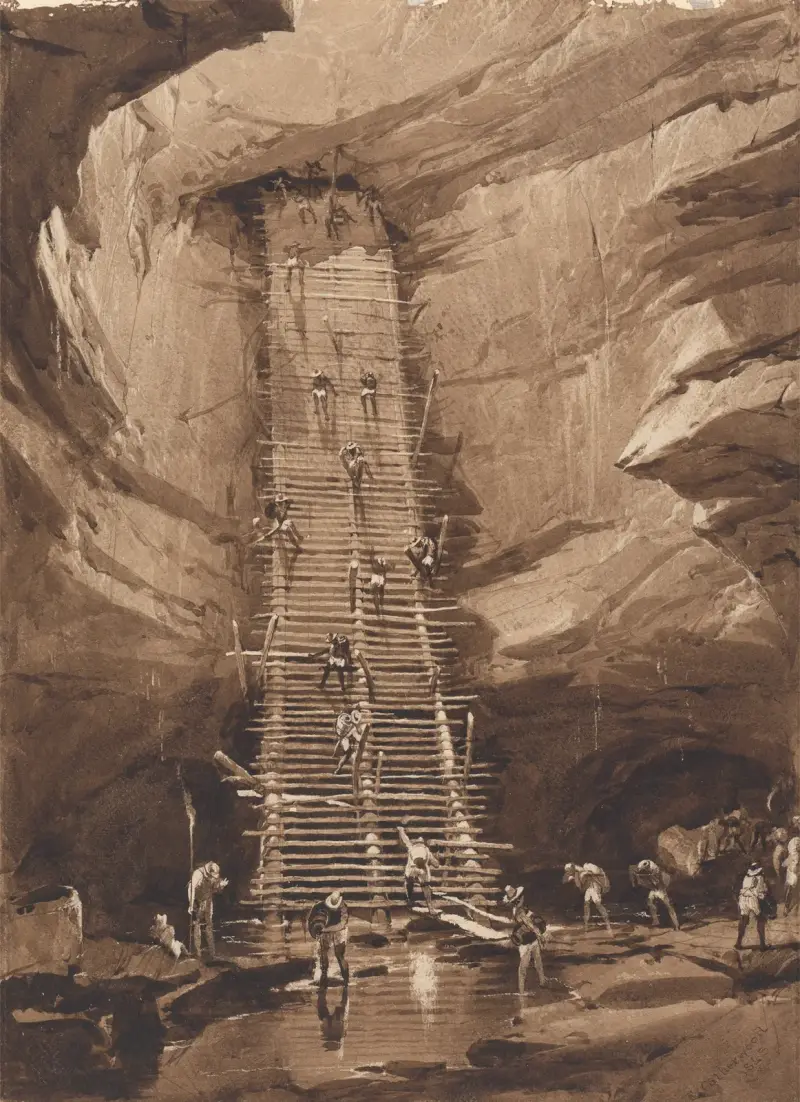Well at Bolonchen, Yucatan av Frederick Catherwood