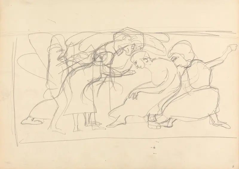Cave of the Golden Calf; Study for Decorative Panel, Worshippers av Spencer Frederick Gore