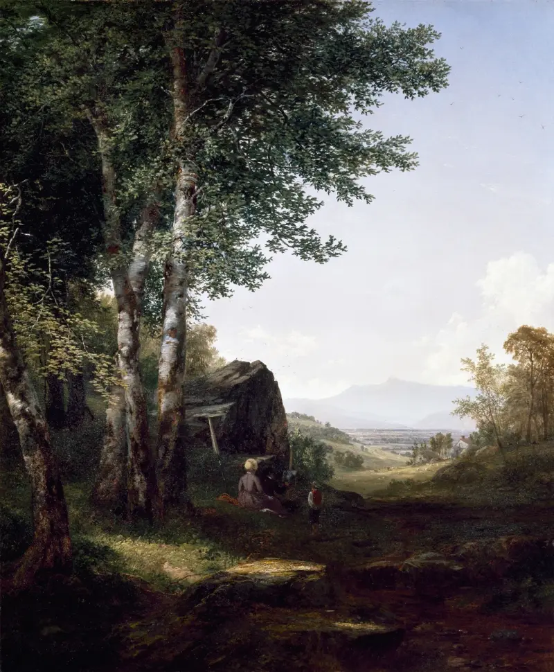 Avlägsen vy av Mansfield Mountain, Vermont av John Frederick Kensett