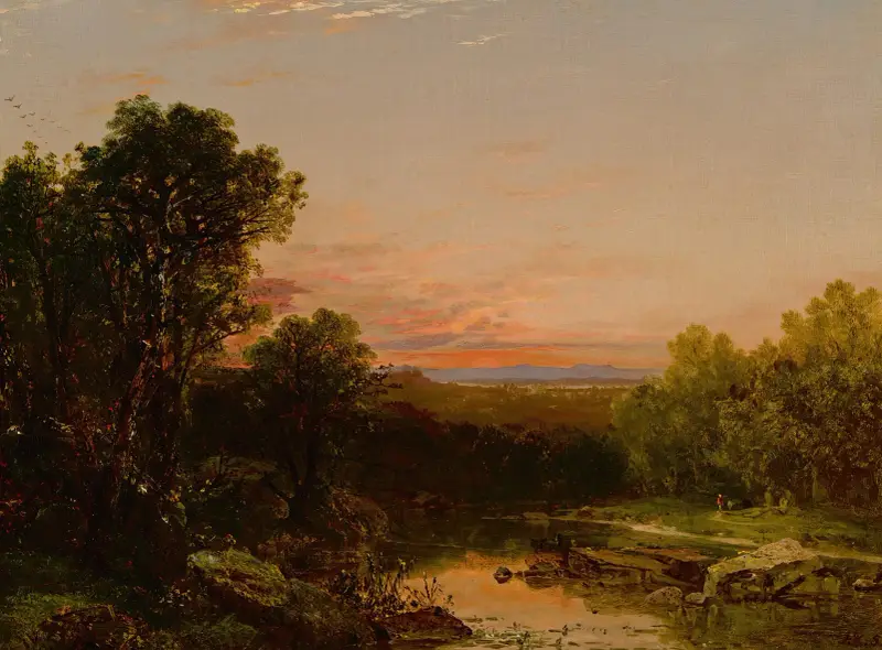 Solnedgång över Catskills av John Frederick Kensett