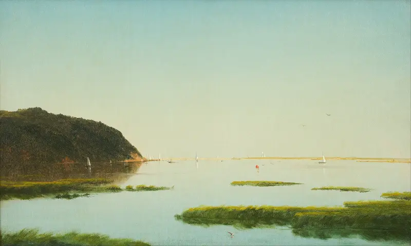 View of the Shrewsbury River, New Jersey av John Frederick Kensett