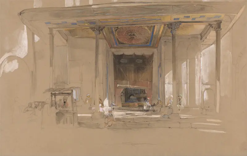 Main Entrance of Great Mosque, (Ulu cami) Bursa, Turkey, av John Frederick Lewis