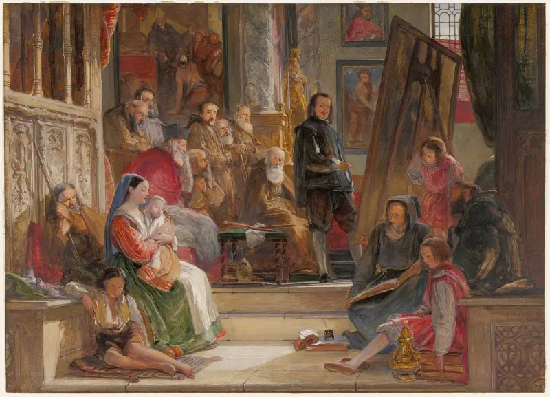Murillo målar jungfrun i franciskanerklostret i Sevilla av John Frederick Lewis