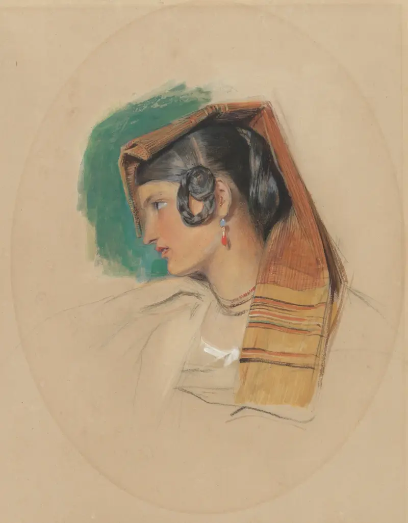 Porträttstudie av en italiensk bondedotter av John Frederick Lewis