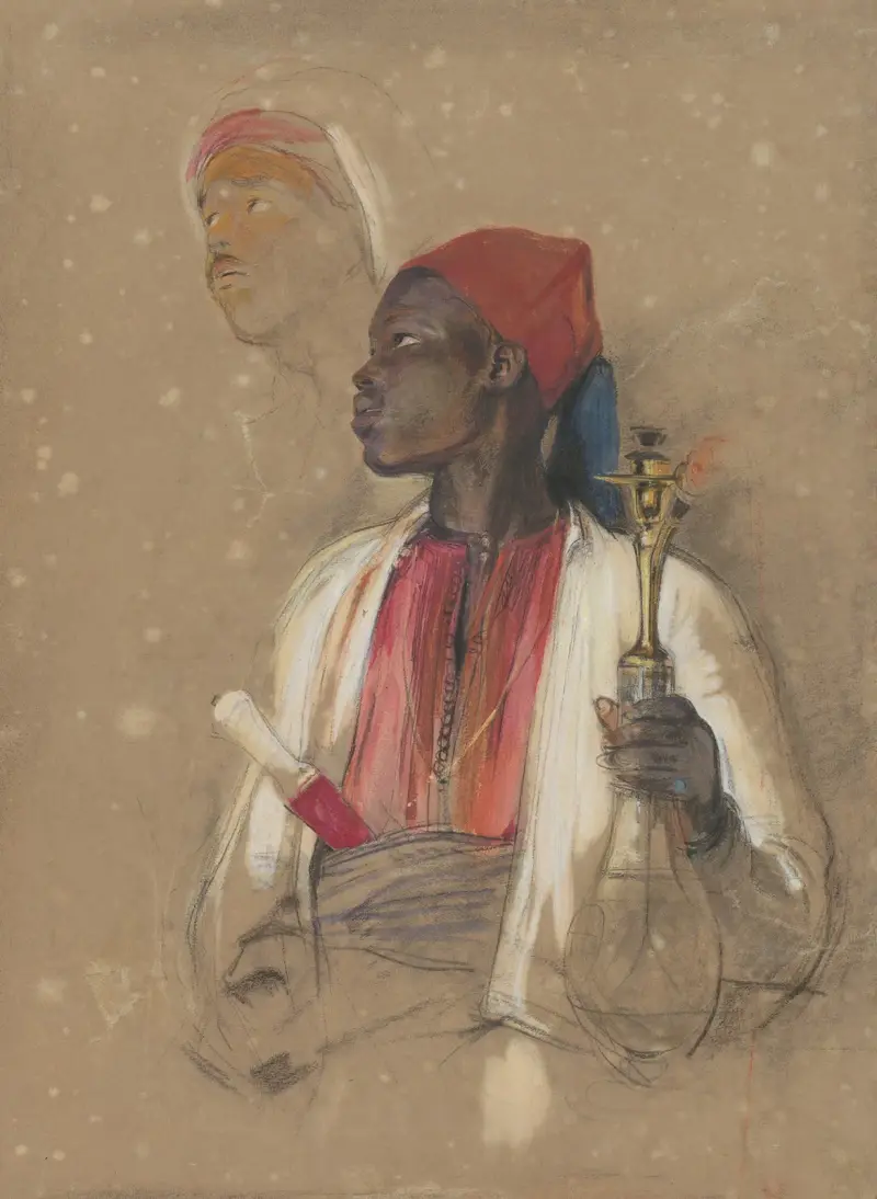 Studie till ”Pipbäraren” av John Frederick Lewis