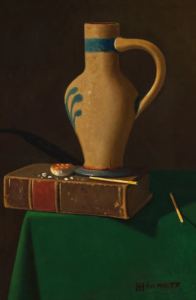 Stilleben med kanna på en bok av John Frederick Peto