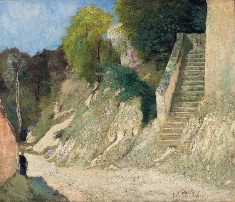 En brant stigning i Montigny-sur-Loing av Carl Fredrik Hill