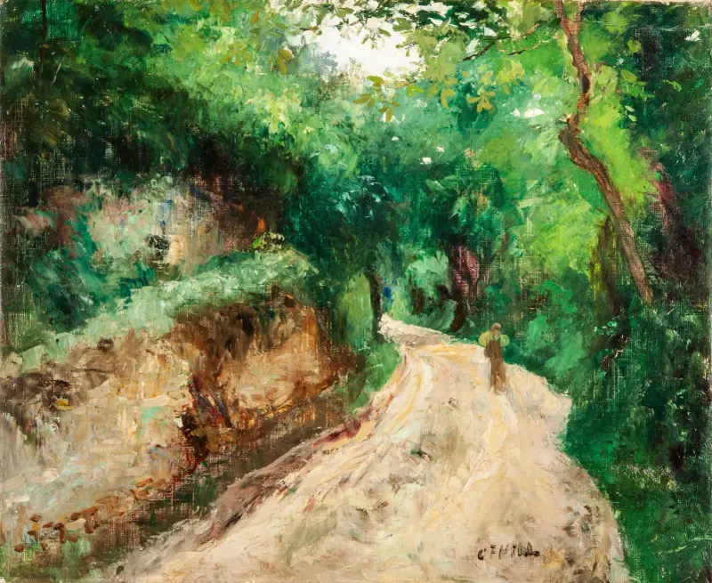 Hålig väg, Fontainebleau av Carl Fredrik Hill