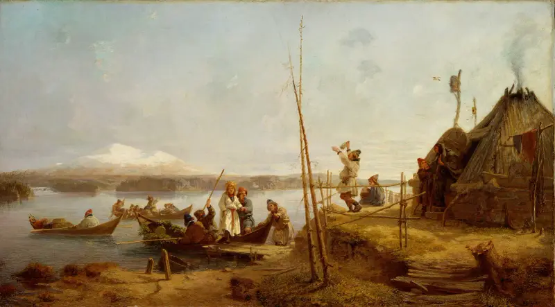 Brudfärd hem vid Hornavansjön av Johan Fredrik Höckert