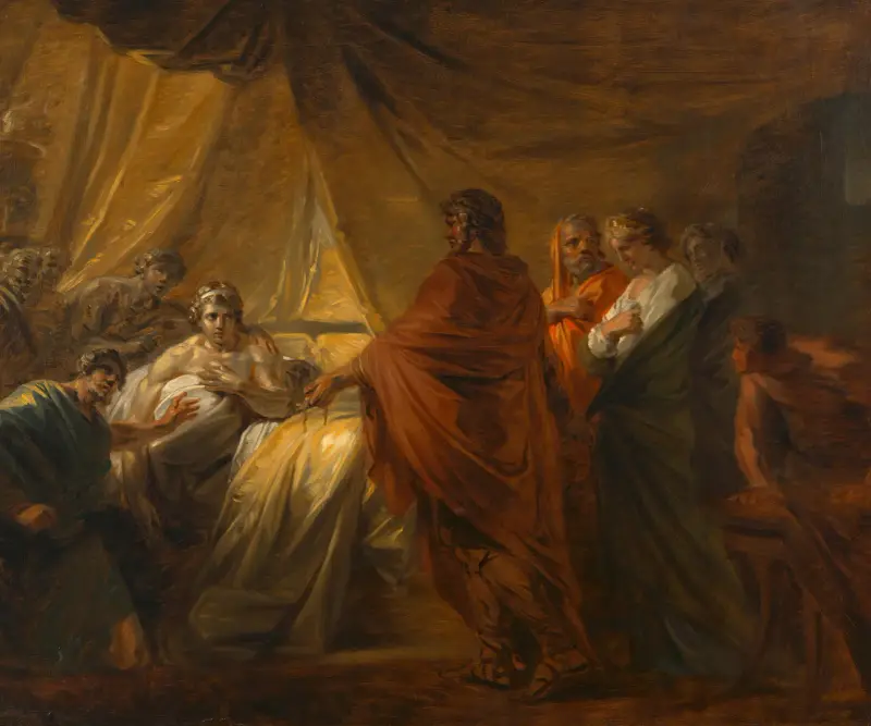 Antiochus und Stratonice und der Arzt Erasistratos av Heinrich Friedrich Füger