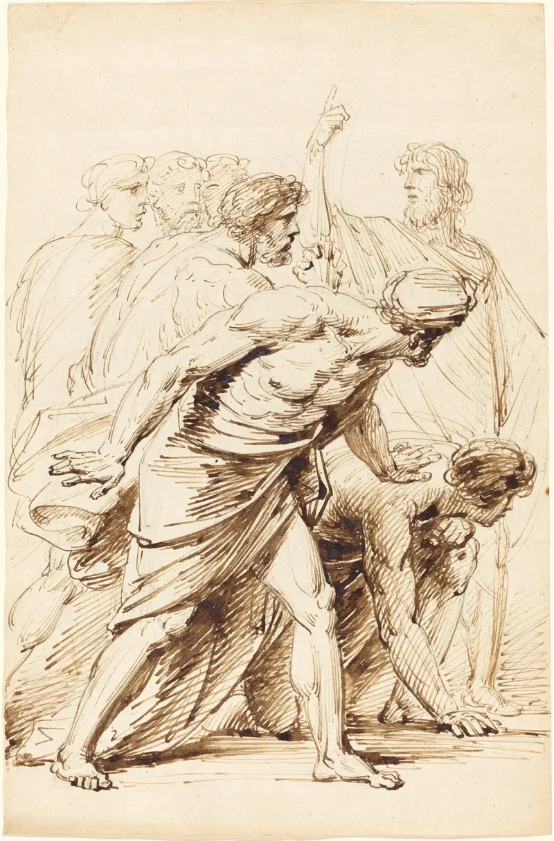Seven Men in Antique Dress av Heinrich Friedrich Füger