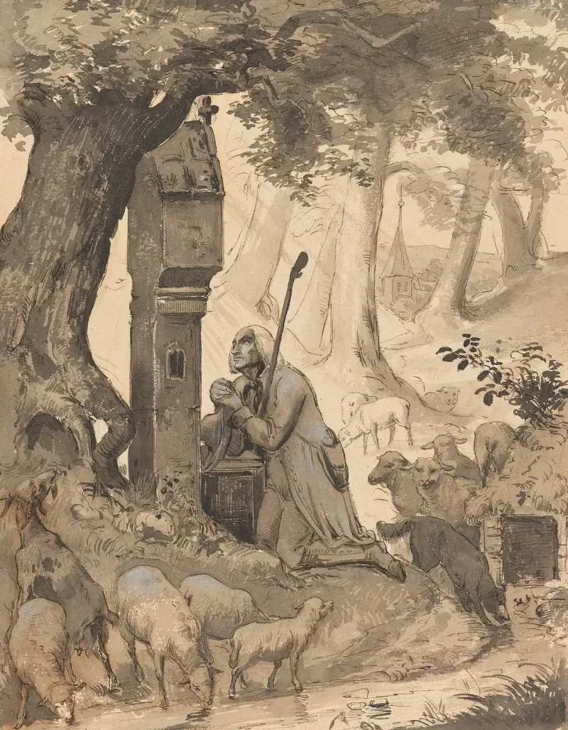 Betender Hirte von Karl Friedrich Lessing