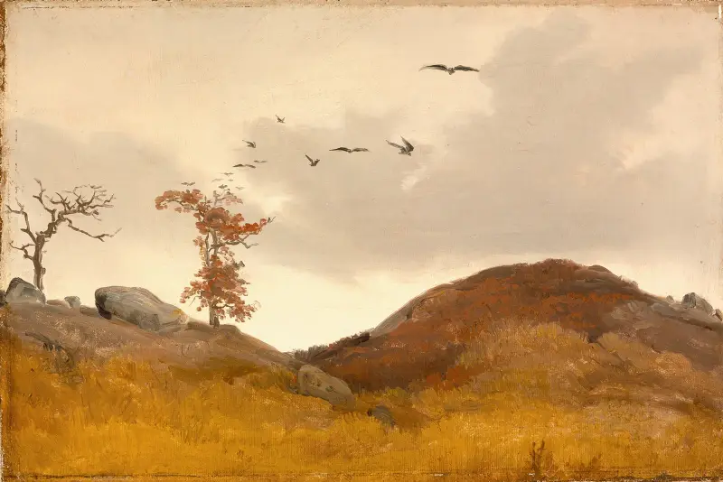 Landschaft mit Krähen von Karl Friedrich Lessing