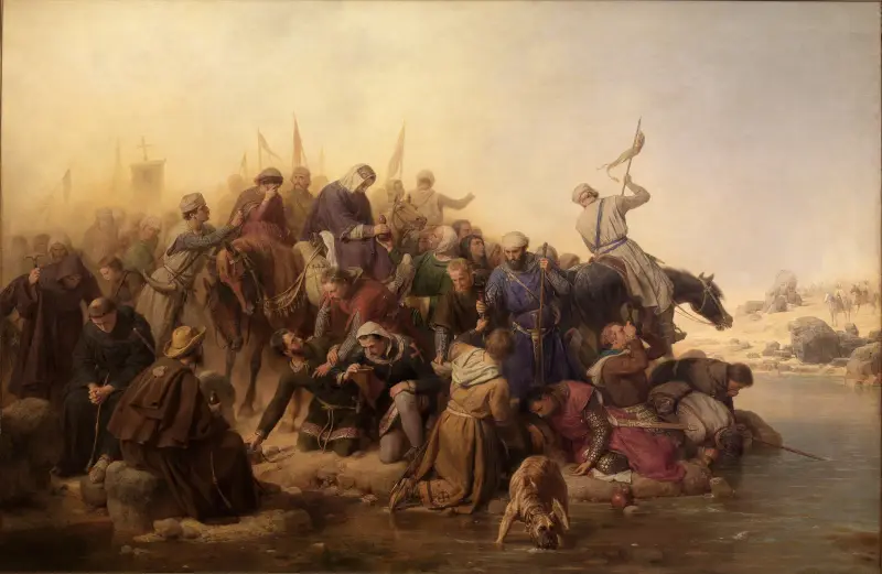 The crusaders in the desert av Karl Friedrich Lessing