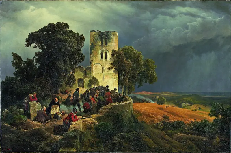 Obléhání (obrana kostelního dvora za třicetileté války), Karl Friedrich Lessing