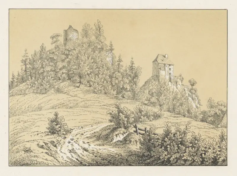Alt Wartburg u. Saelischloss av Johann Friedrich Wagner