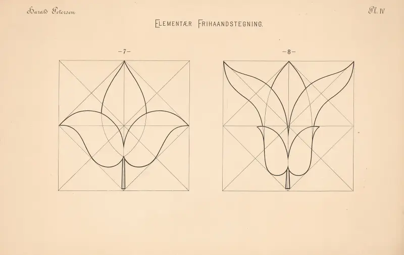 Elementär frihandsteckning pl. 04 av Harald Frithjof Petersen