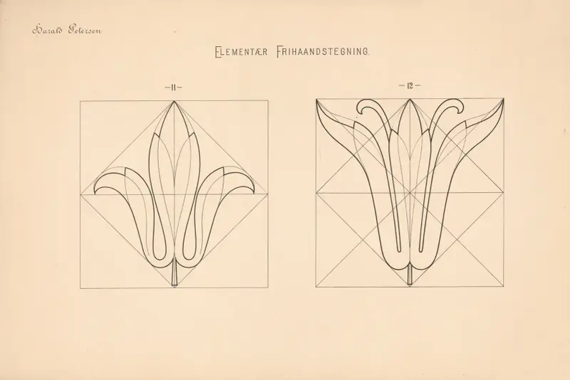 Elementär frihandsteckning pl. 06 av Harald Frithjof Petersen