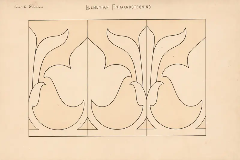Elementär frihandsteckning pl. 15 av Harald Frithjof Petersen