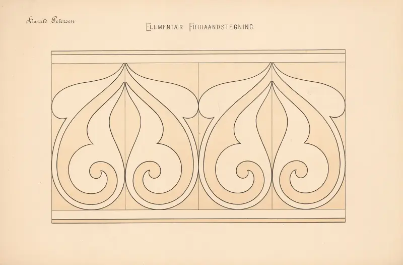 Elementär frihandsteckning pl. 16 av Harald Frithjof Petersen
