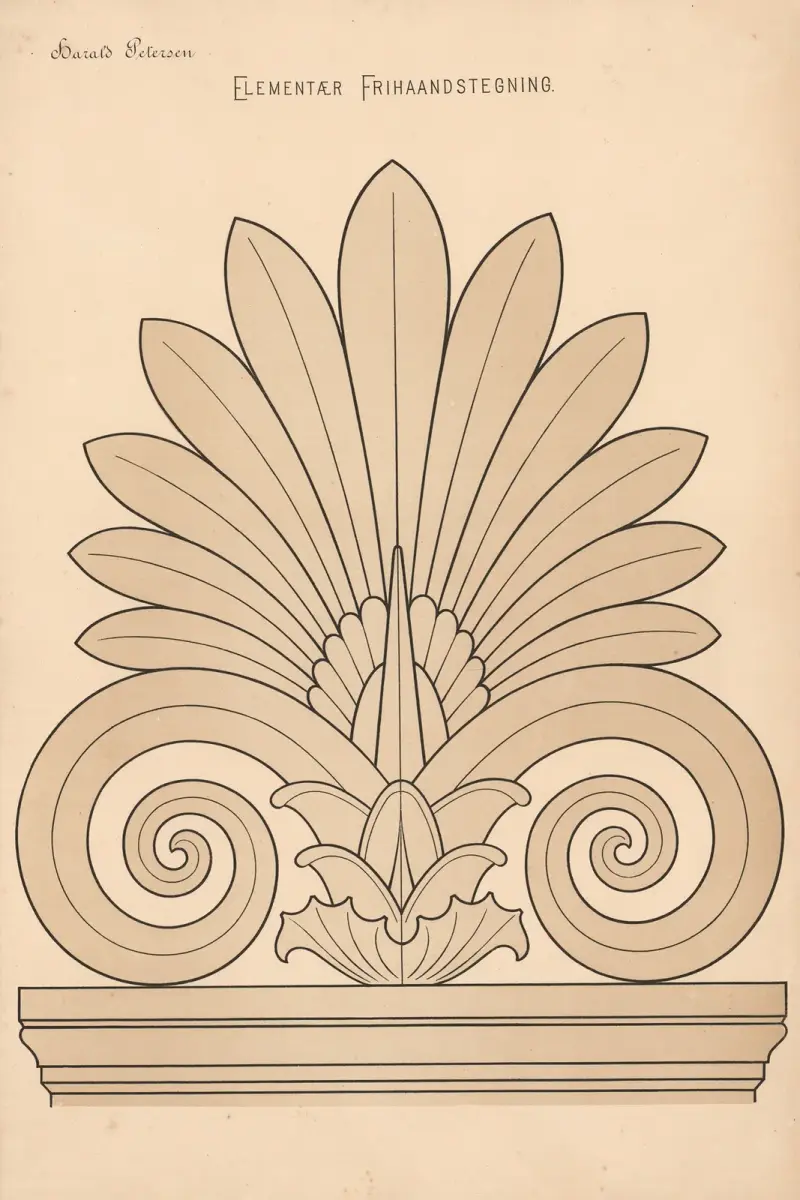 Elementär frihandsteckning pl. 37 av Harald Frithjof Petersen