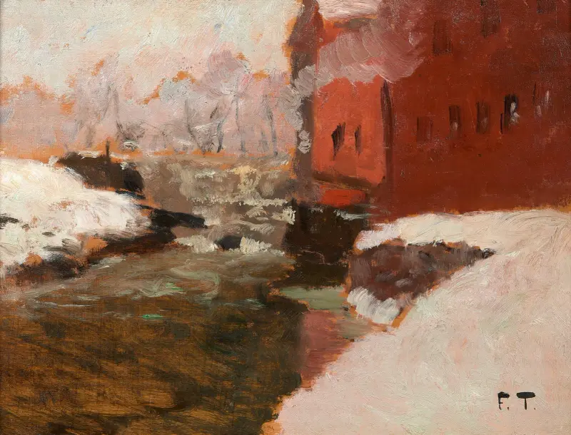 Den røde Fabrik (l’usine rouge) av Frits Thaulow